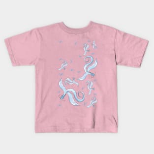 licht blue dragon pink pastel Kids T-Shirt